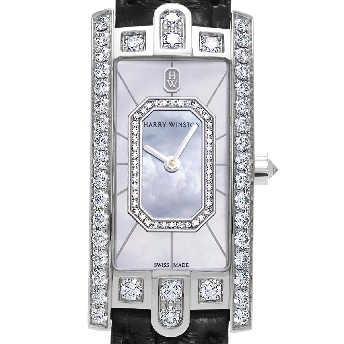 Avenue C Emerald AVCQHM19WW136 White MOP/Diamond HARRY WINSTON Ladies [Pre-Owned].
