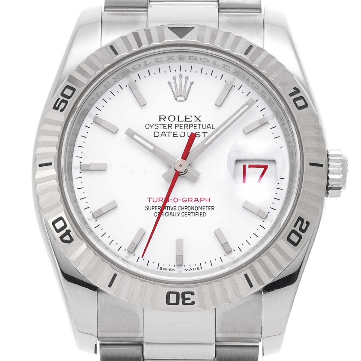 DATE JUST TURNOGRAPH 116264 F (manufactured circa 2000) White ROLEX Men's [Pre-Owned].