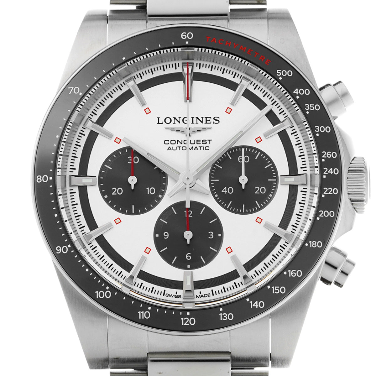 Conquest Chronograph L3.835.4.72.6 White/Black LONGINES Men's [Pre-Owned].