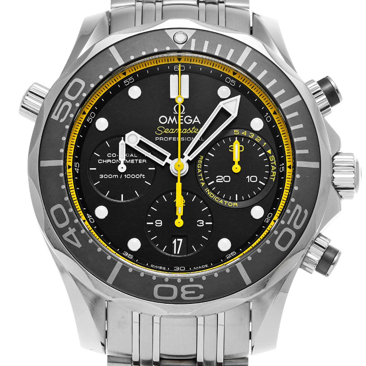 Seamaster Diver 300 Co-Axial Chronograph Regatta 212.30.44.50.01.002 Black OMEGA Men's [Pre-Owned].