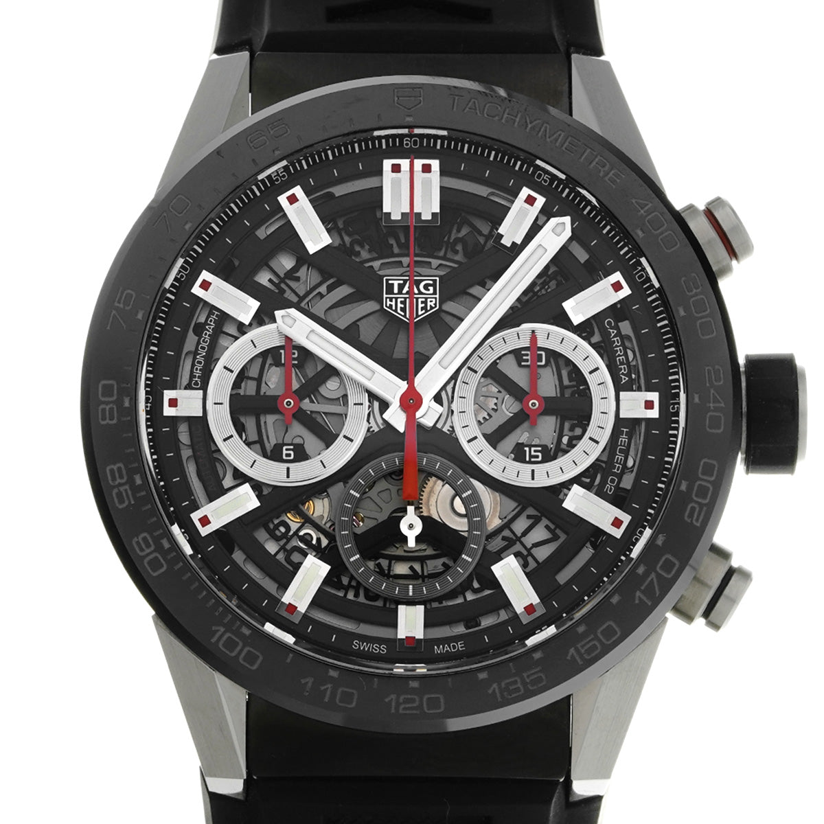 CARRERA Calibre Heuer 02 Chronograph CBG2010.FT6143 Black TAG HEUER Men's [Pre-Owned].