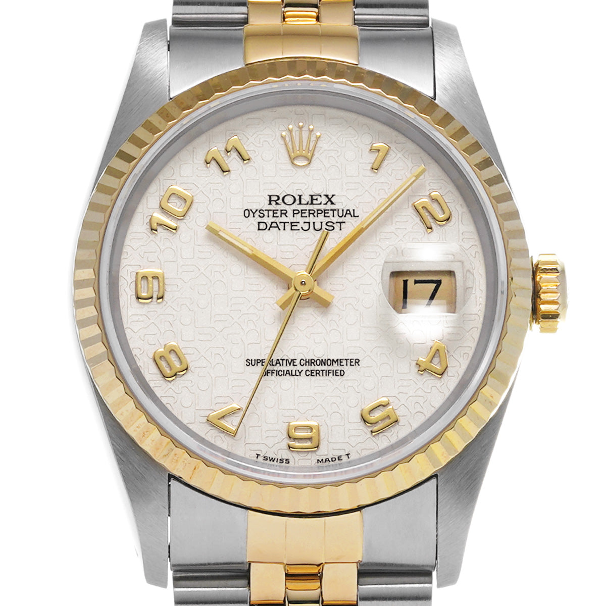 Datejust 16233 X (manufactured circa 1991) Ivory Computer ROLEX Men's [Pre-Owned].