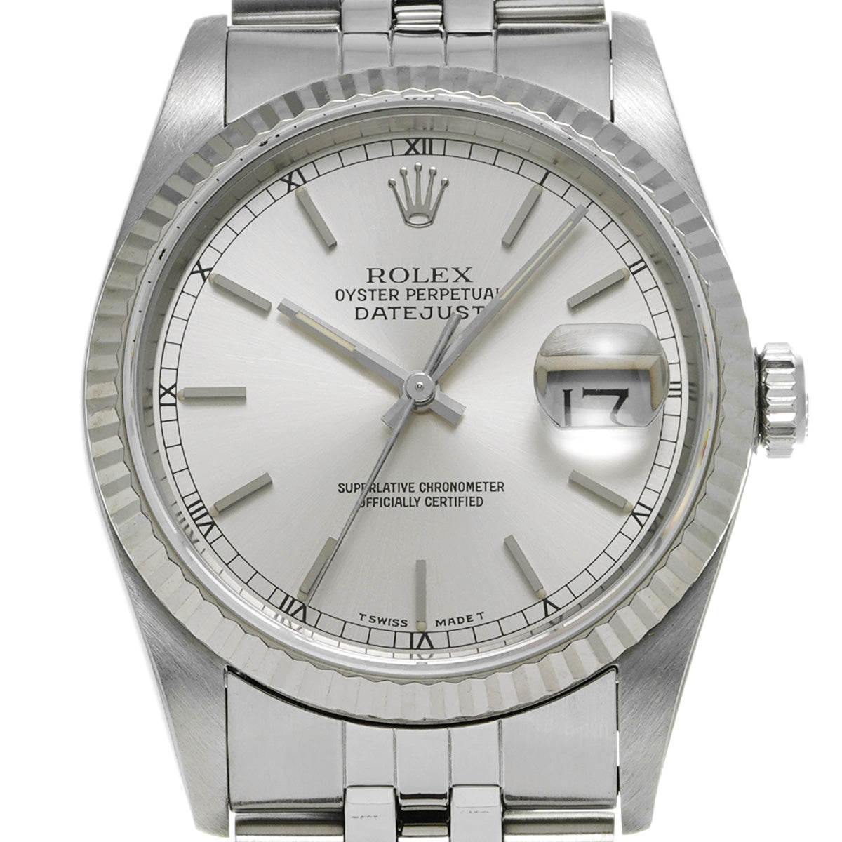 Datejust 16234 L (manufactured circa 1990) Silver ROLEX Men's [Pre-Owned].