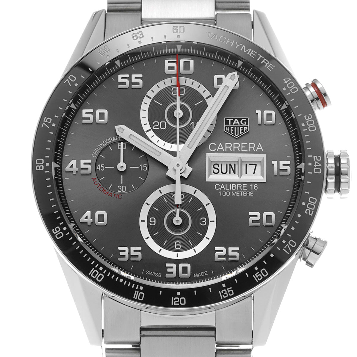CARRERA Calibre 16 Chronograph Day Date CV2A1U.BA0738 Gray TAG HEUER Men's [Pre-Owned]