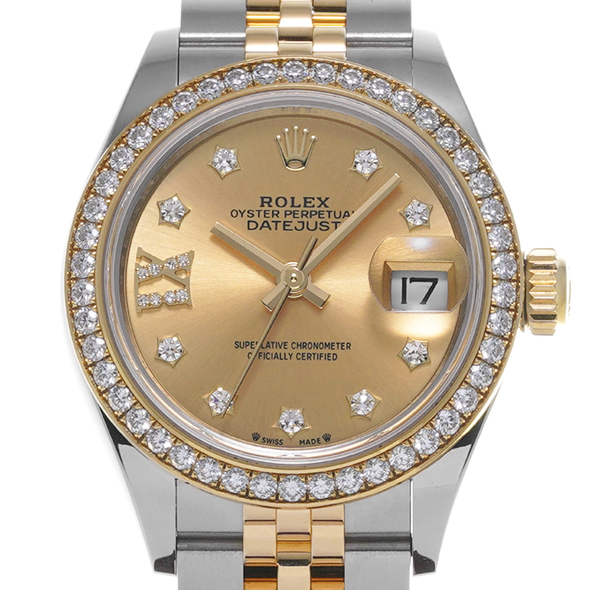 Lady Datejust 28 279383RBR Random Serial Champagne/Diamond ROLEX Ladies [Pre-Owned].