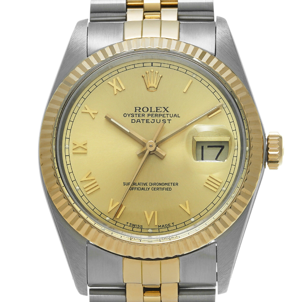 DATE JUST 16013 98th (manufactured circa 1986) Champagne ROLEX Men's [Pre-Owned].