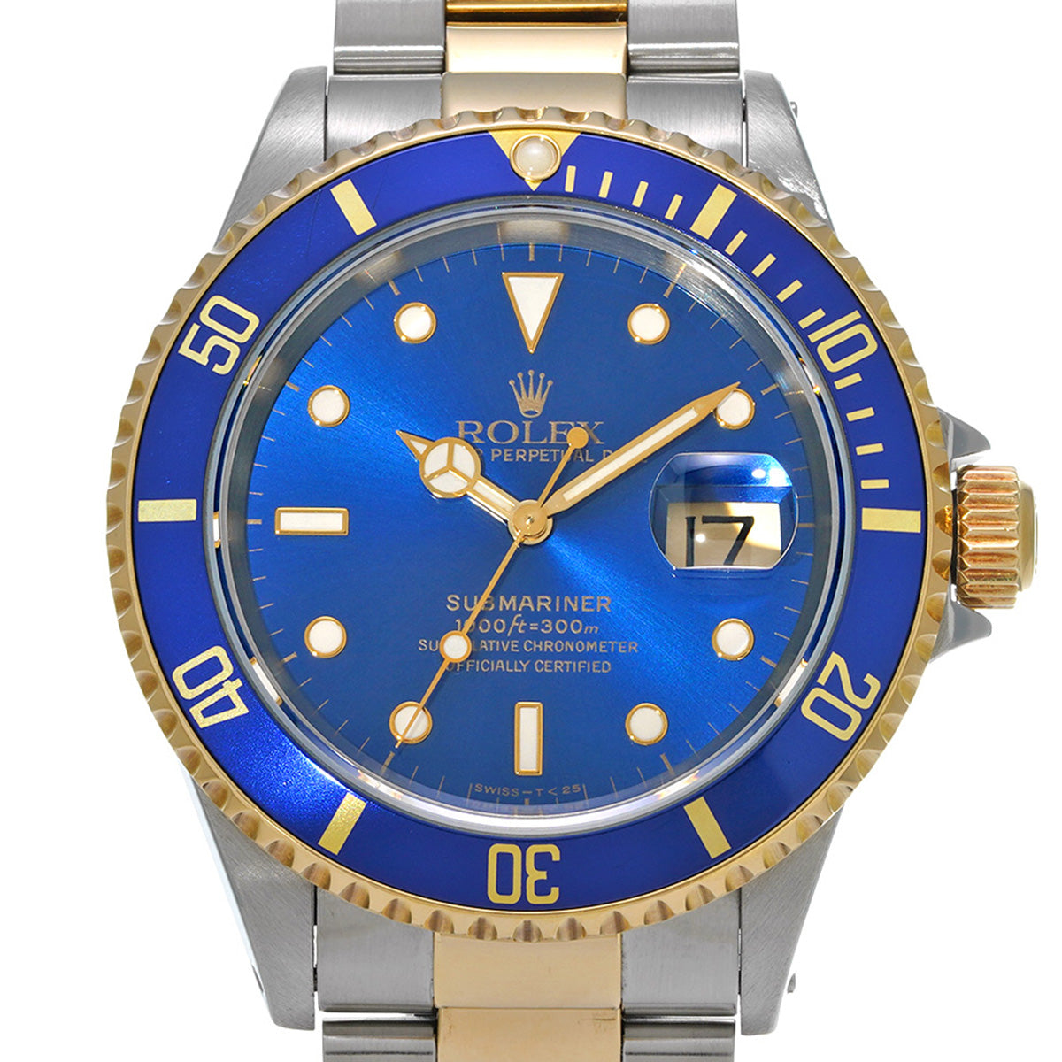 Submariner Date 16613 T (manufactured circa 1996) Blue ROLEX Men's [Pre-Owned].