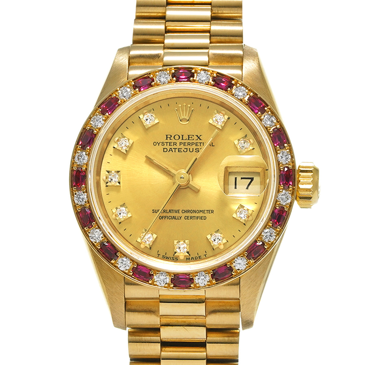 DATE JUST 69198G E (manufactured circa 1991) Champagne/Diamond ROLEX Ladies [Pre-Owned].