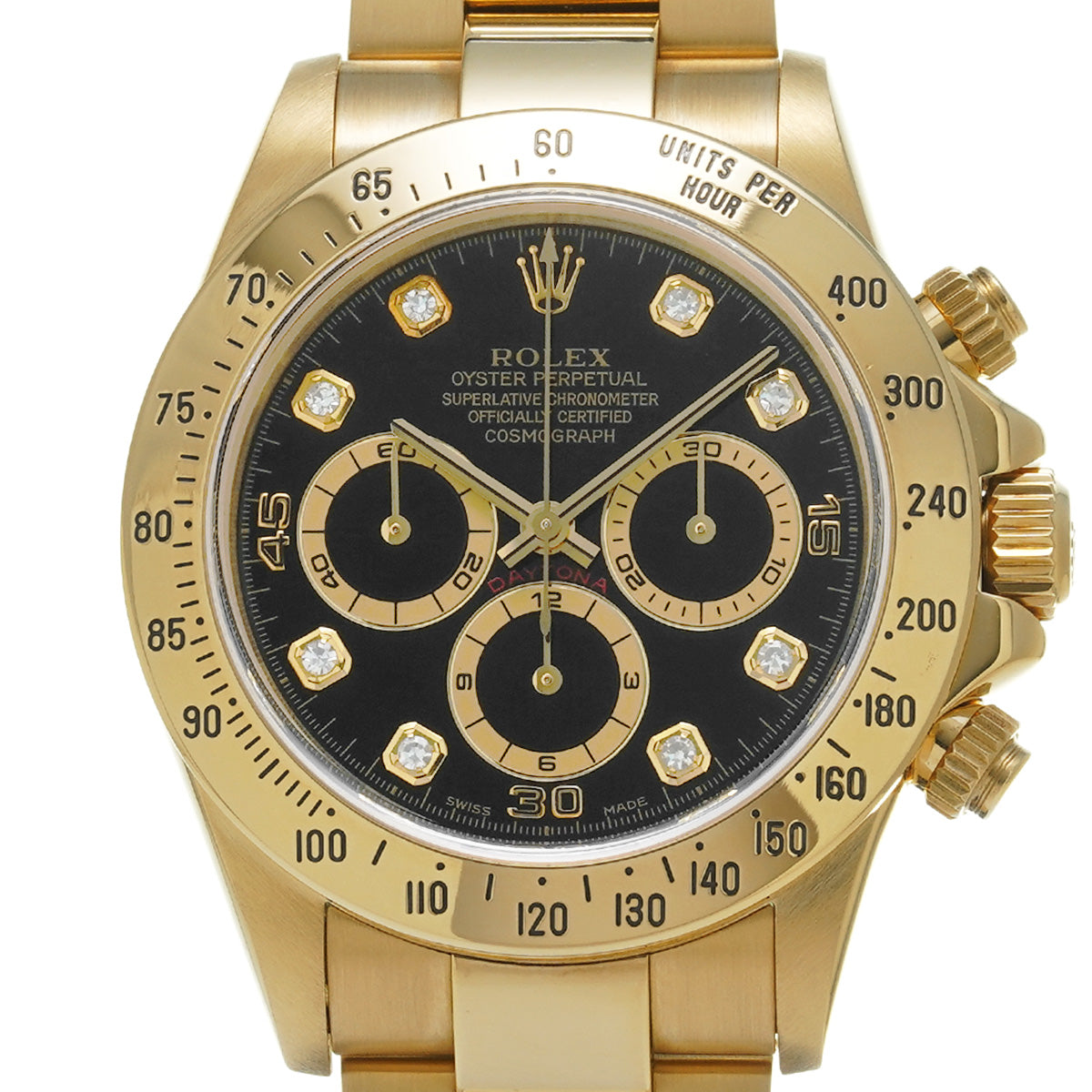 Cosmograph Daytona 16528G A (manufactured circa 1998) Black/Diamond ROLEX Men's [Pre-Owned].