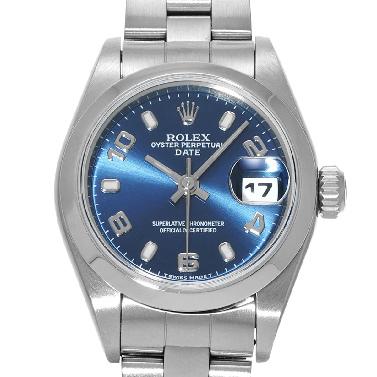 Oyster Perpetual Date 69160 A (manufactured circa 1999) Blue ROLEX Ladies [Pre-Owned].