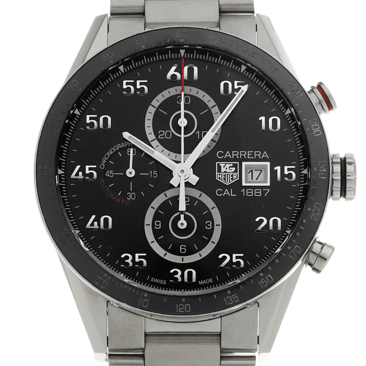 CARRERA Calibre 1887 Chronograph CAR2A10.BA0799 Black TAG HEUER Men's [Pre-Owned].
