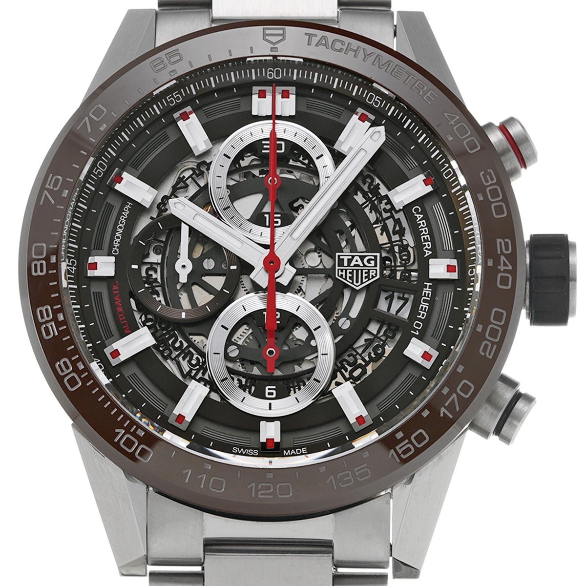 CARRERA CALIBRE HEUER 01 Chronograph CAR201U.BA0766 Brown TAG HEUER Men's [Pre-Owned].