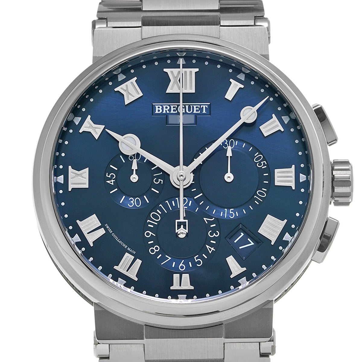 Marine Chronograph 5527TI/Y1/TW0 Blue Breguet Men's [Pre-Owned].