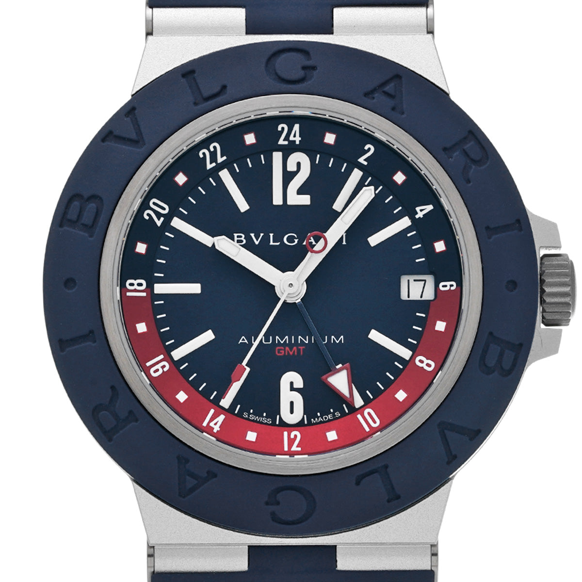 Aluminum GMT BB40ATGMT Blue BVLGARI Men's [Pre-Owned].