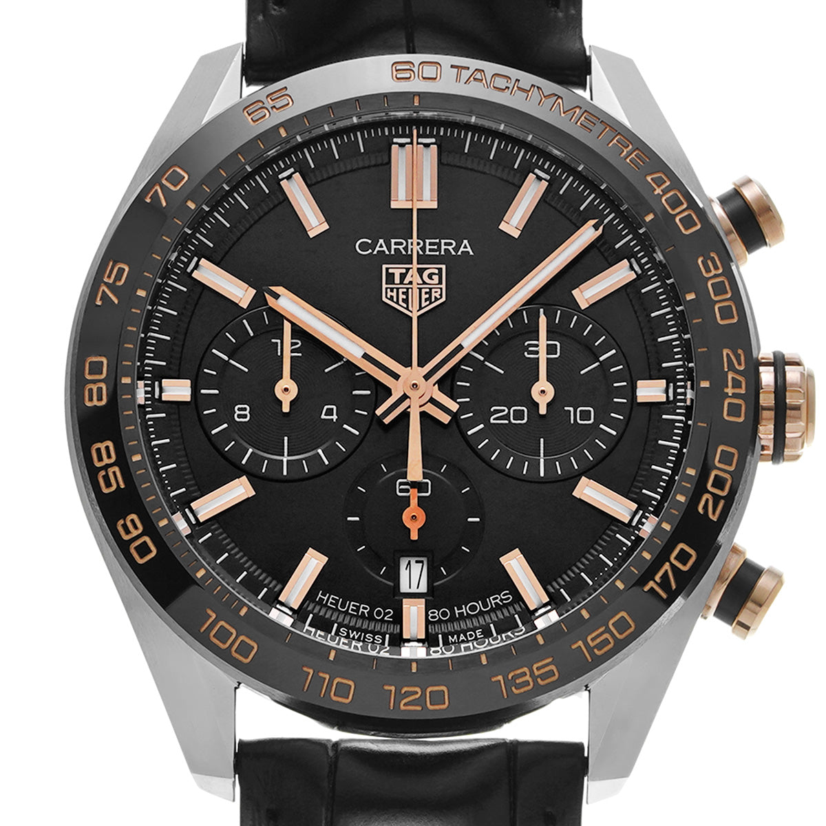 CARRERA Chronograph Calibre 02 CBN2A5A.FC6481 Black TAG HEUER Men's [Pre-Owned].