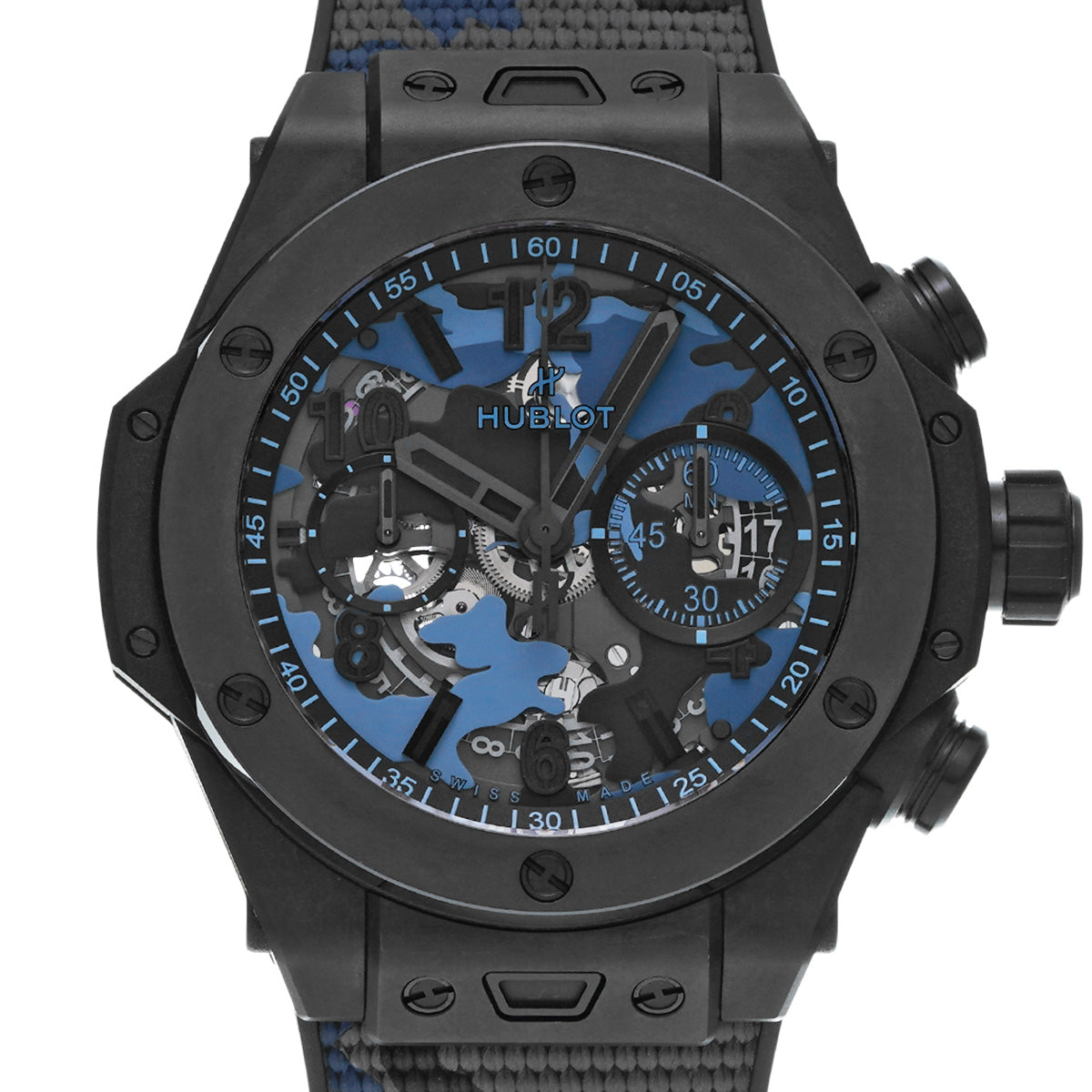 Big Bang Unico All Black Blue Camo 421.CI.0190.RX.JCAM Blue/Camouflage HUBLOT Men's [Pre-owned]