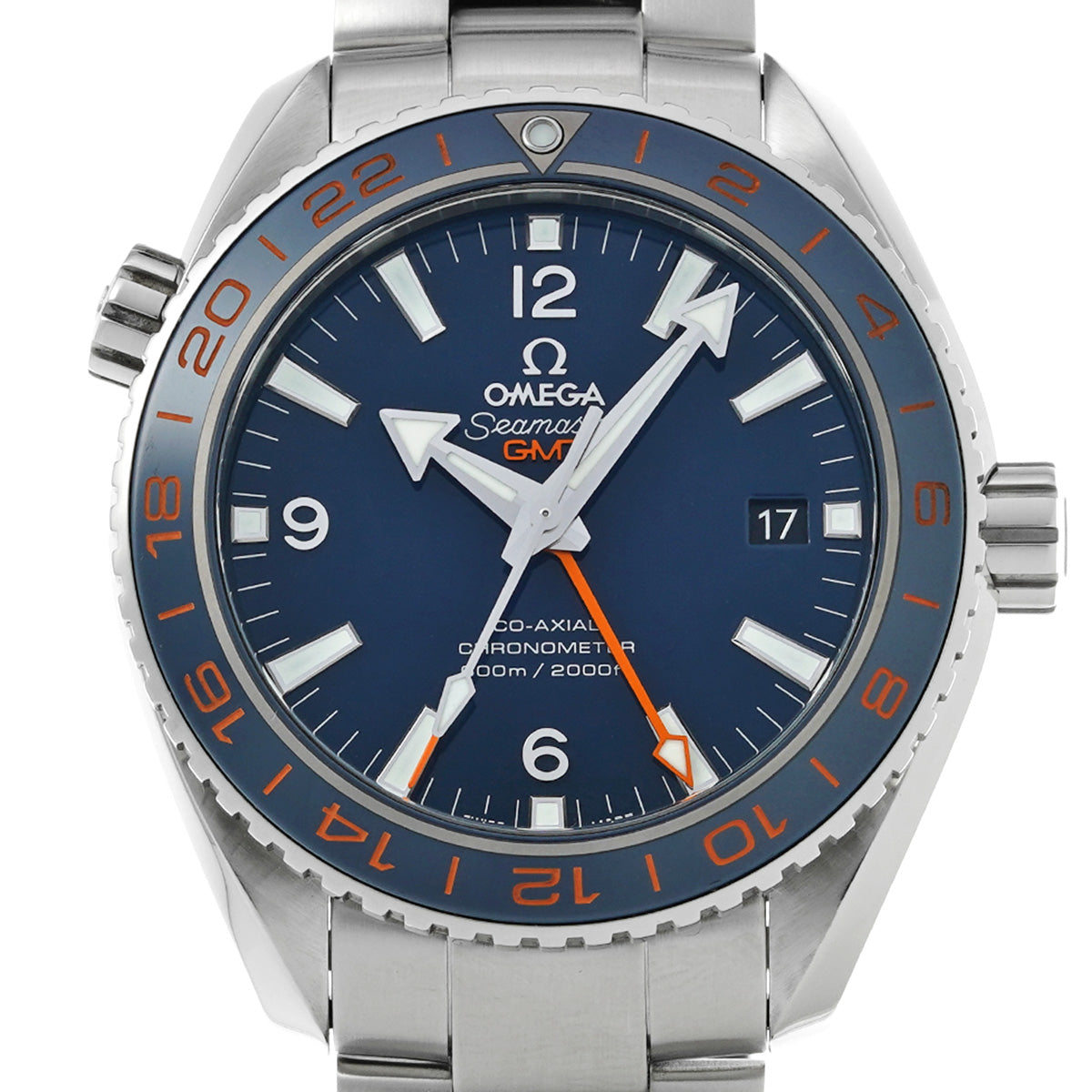 Seamaster Planet Ocean GMT Good Planet 232.32.44.22.03.001 Blue OMEGA Men's [Pre-owned].