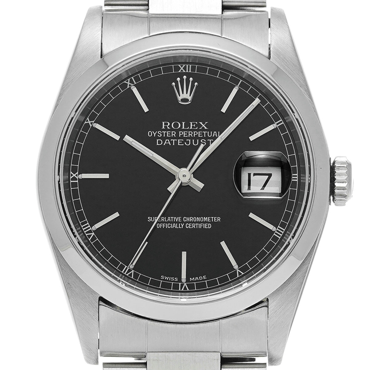 DATE JUST 16200 K (made around 2002) Black ROLEX Men's [Pre-Owned].
