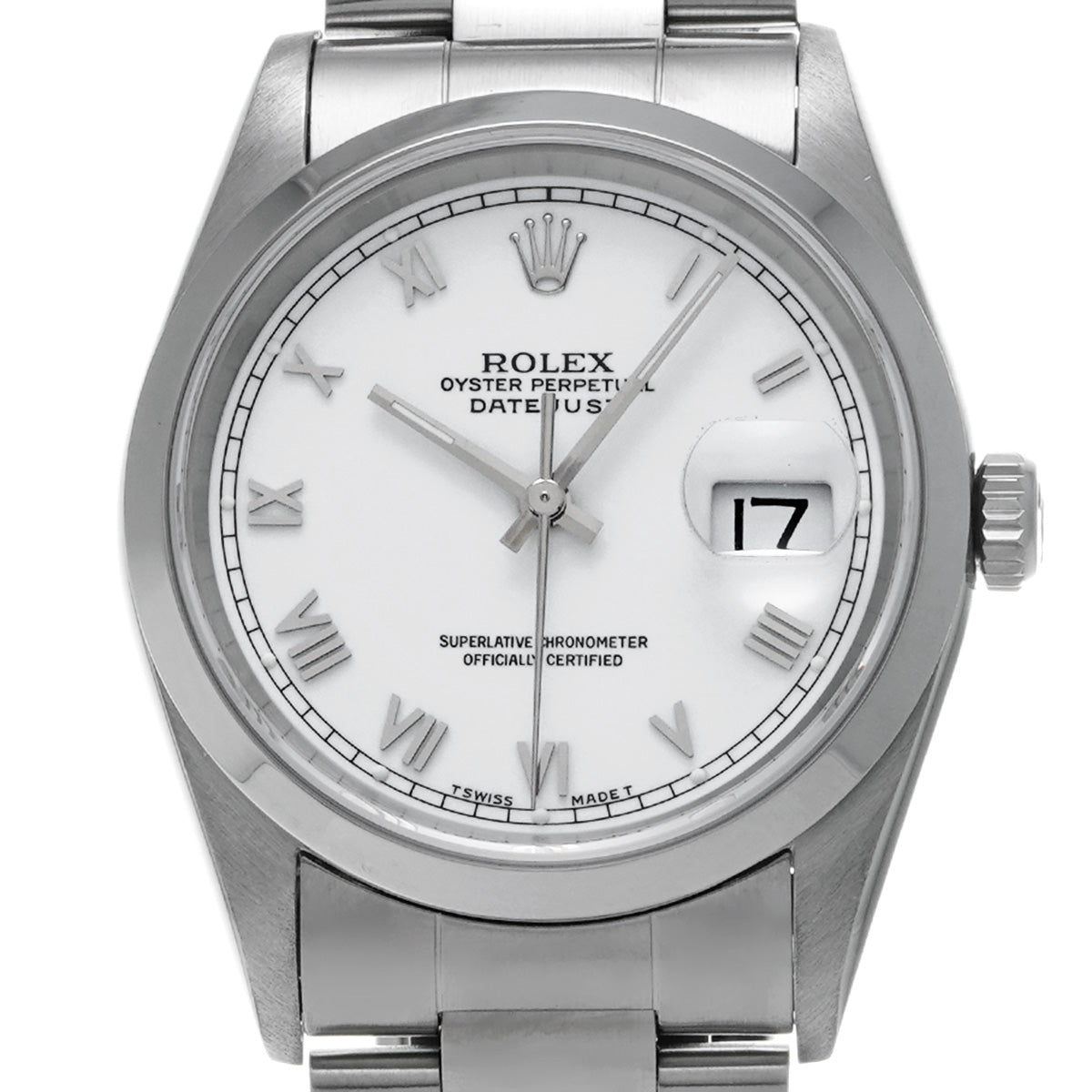 DATE JUST 16200 W (manufactured circa 1996) White ROLEX Men's [Pre-Owned].