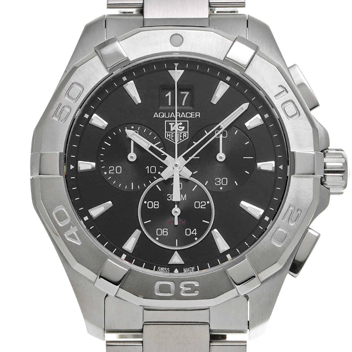 Aquaracer Quartz Chronograph CAY1110.BA0927 Black TAG HEUER Men's [Pre-Owned]
