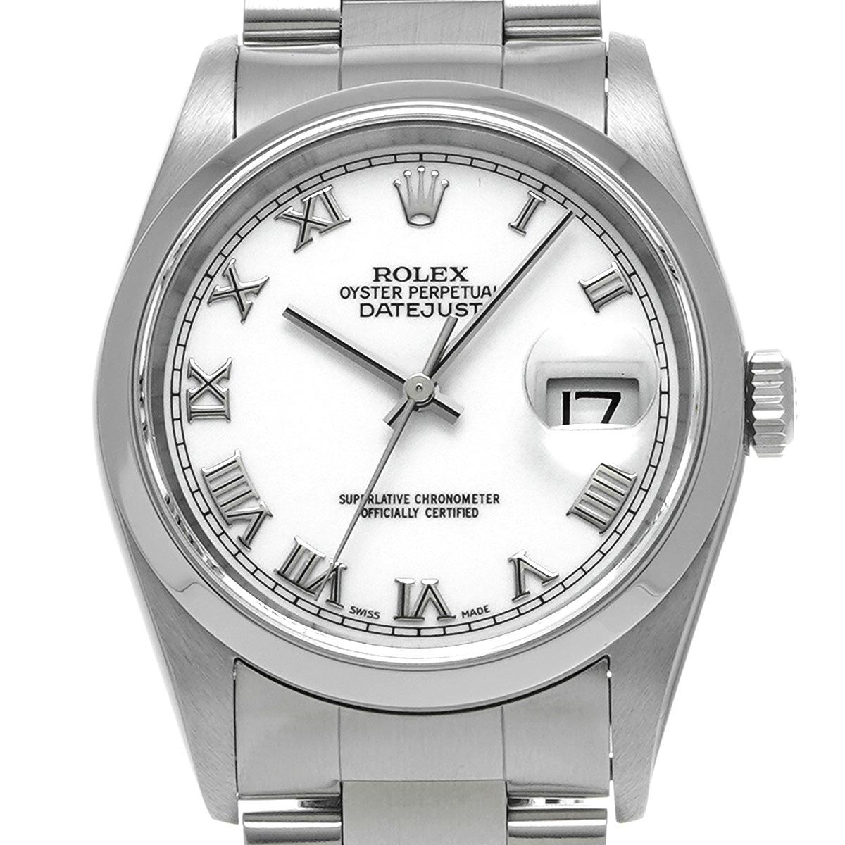 DATE JUST 16200 F (manufactured circa 2003) White ROLEX Men's [Pre-Owned].