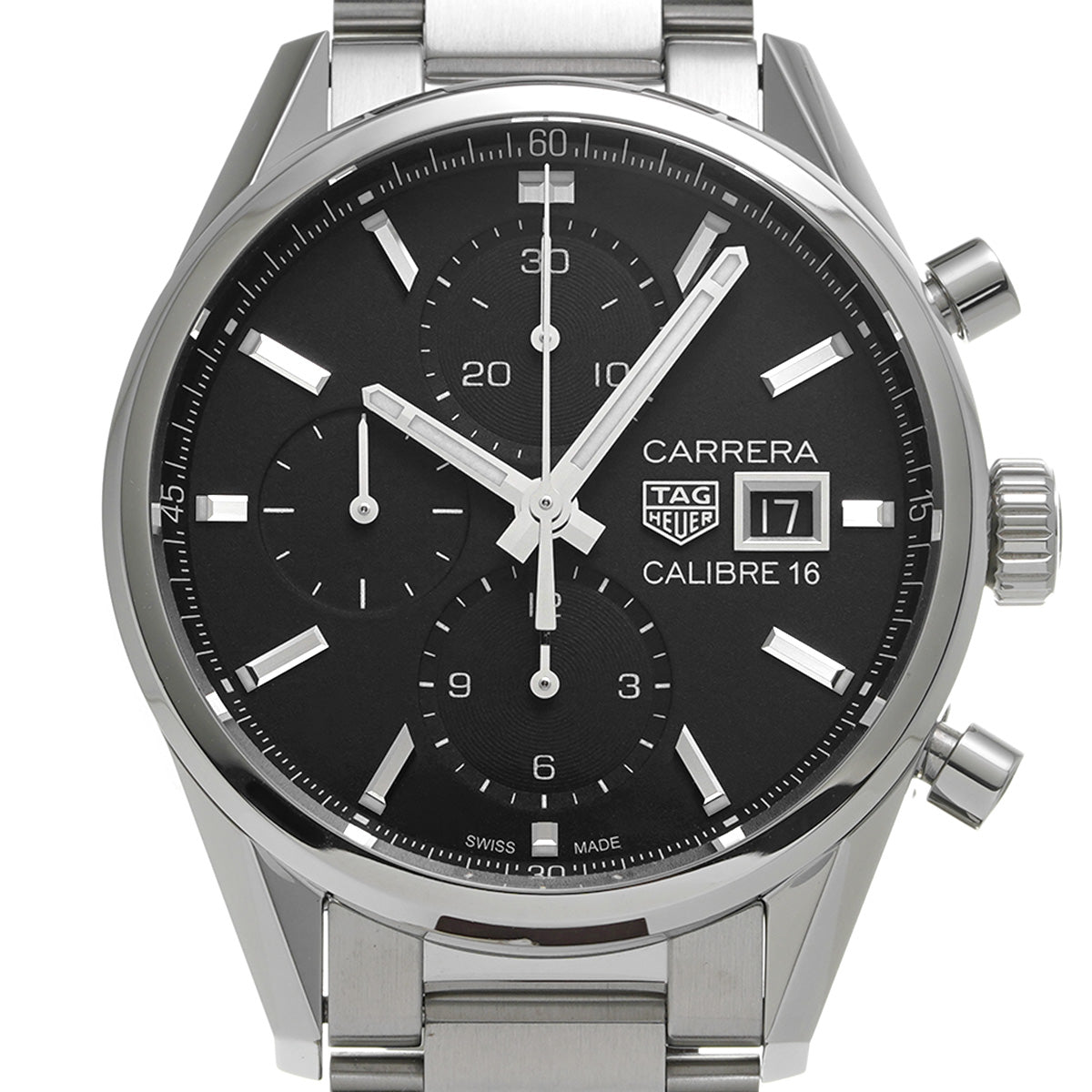 CARRERA Calibre 16 Chronograph CBK2110.BA0715 Black TAG HEUER Men's [Pre-Owned].