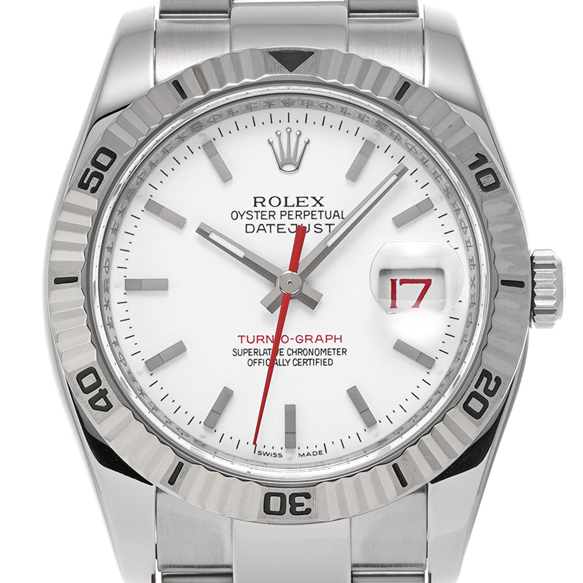 Datejust Turnograph 116264 Random Serial White ROLEX Men's [Pre-Owned].