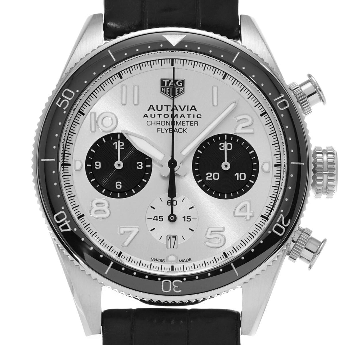 Autavia Calibre Heuer 02 Flyback Chronograph Chronometer CBE511B.FC8279 Silver/Black TAG HEUER Mens [Pre-Owned]