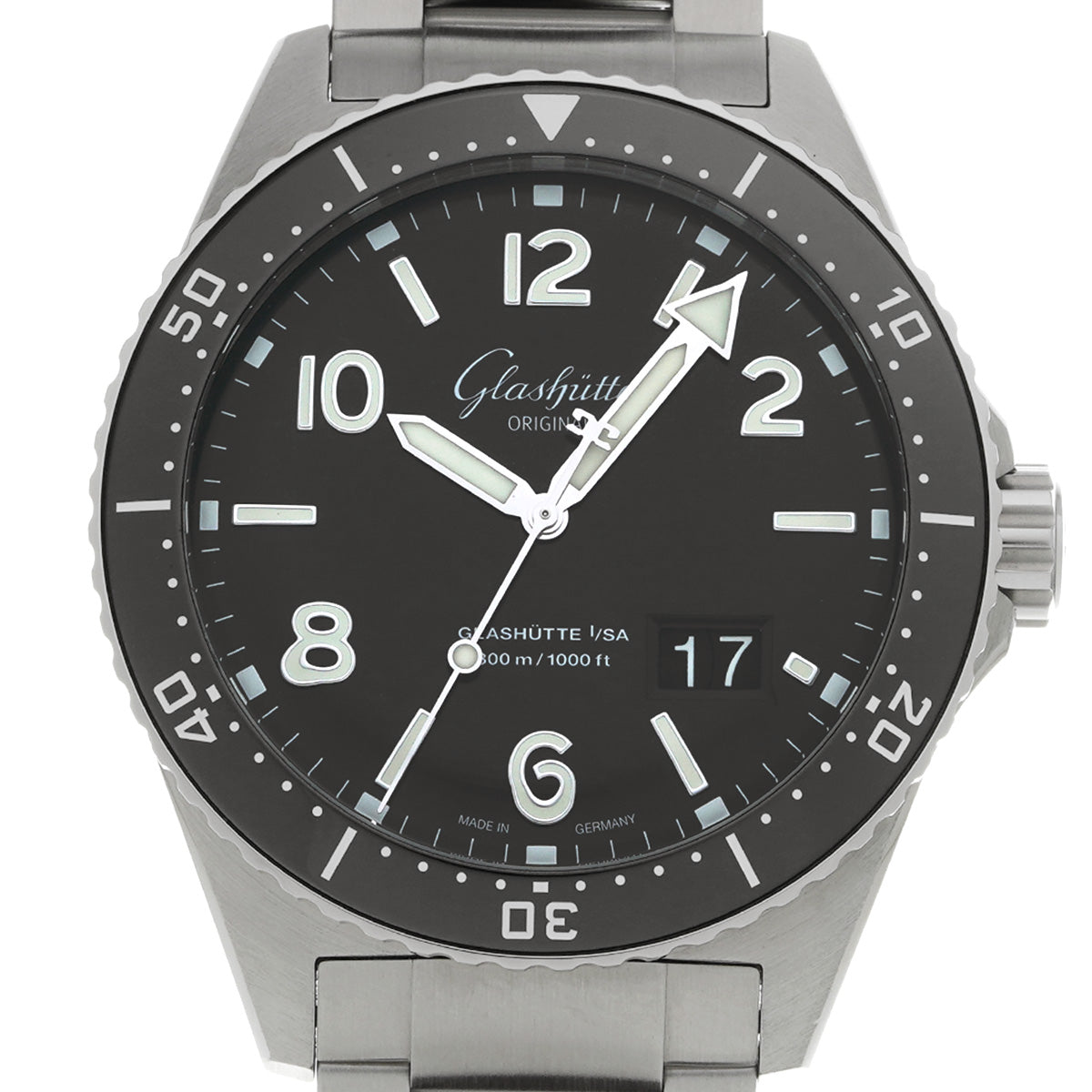 Sea Q Panorama Date 1-36-13-01-80-70 Black GLASHUTTE ORIGINAL Men's [Pre-Owned].