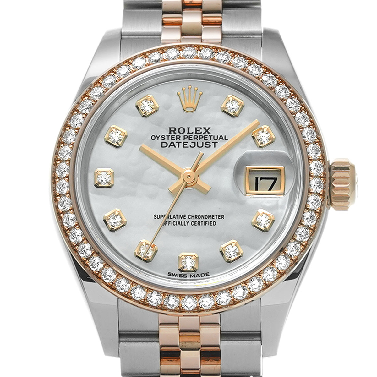 Lady Datejust 28 279381RBR Random Serial White MOP/Diamond ROLEX Ladies [Pre-Owned].