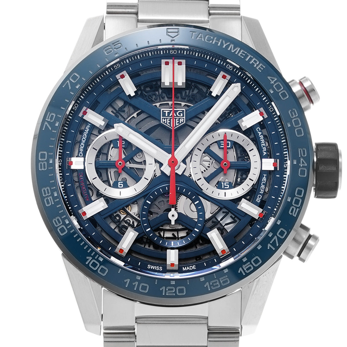 CARRERA Calibre Heuer 02 Chronograph CBG2011.BA0662 Blue TAG HEUER Men's [Pre-Owned].