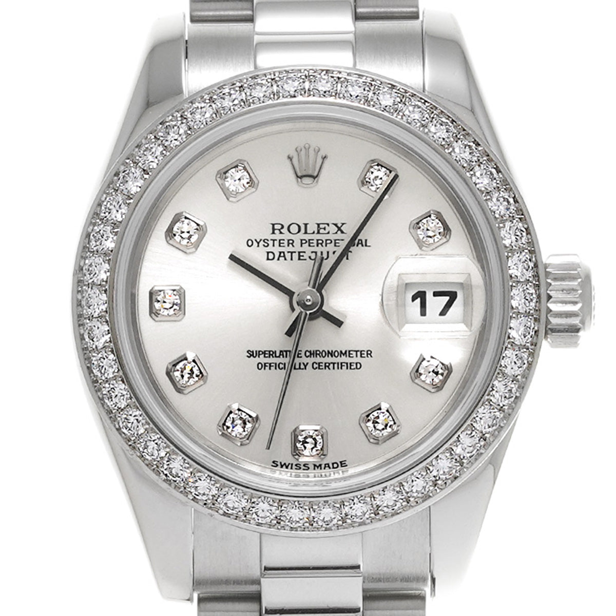 DATE JUST 179136G Silver/Diamond ROLEX Ladies [Pre-Owned].