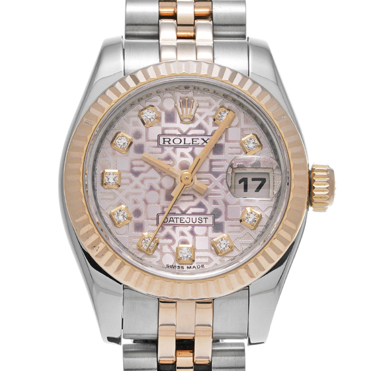 DATE JUST 179171G Random Serial Pink Computer/Diamond ROLEX Ladies [Pre-Owned].