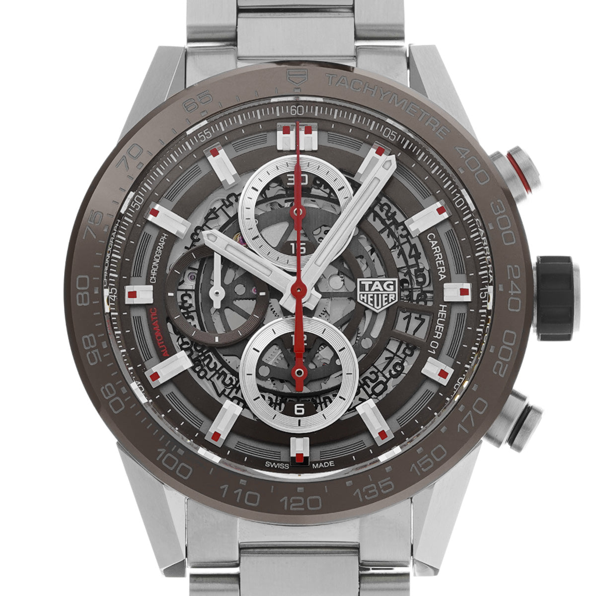 CARRERA CALIBRE HEUER 01 Chronograph CAR201U.BA0766 Brown TAG HEUER Men's [Pre-Owned].