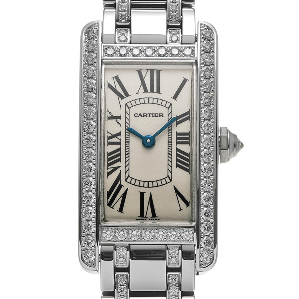 Tank American SM WB7073MP White CARTIER Ladies [Pre-Owned].