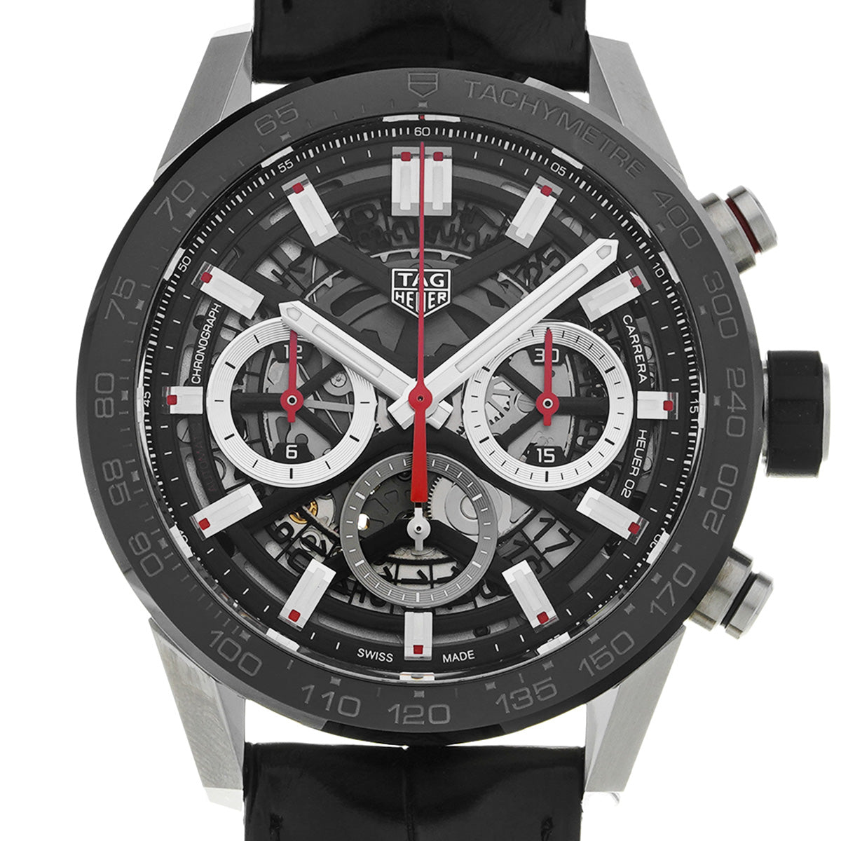 CARRERA Calibre Heuer 02 Chronograph CBG2010.FT6144 Black TAG HEUER Men's [Pre-Owned].