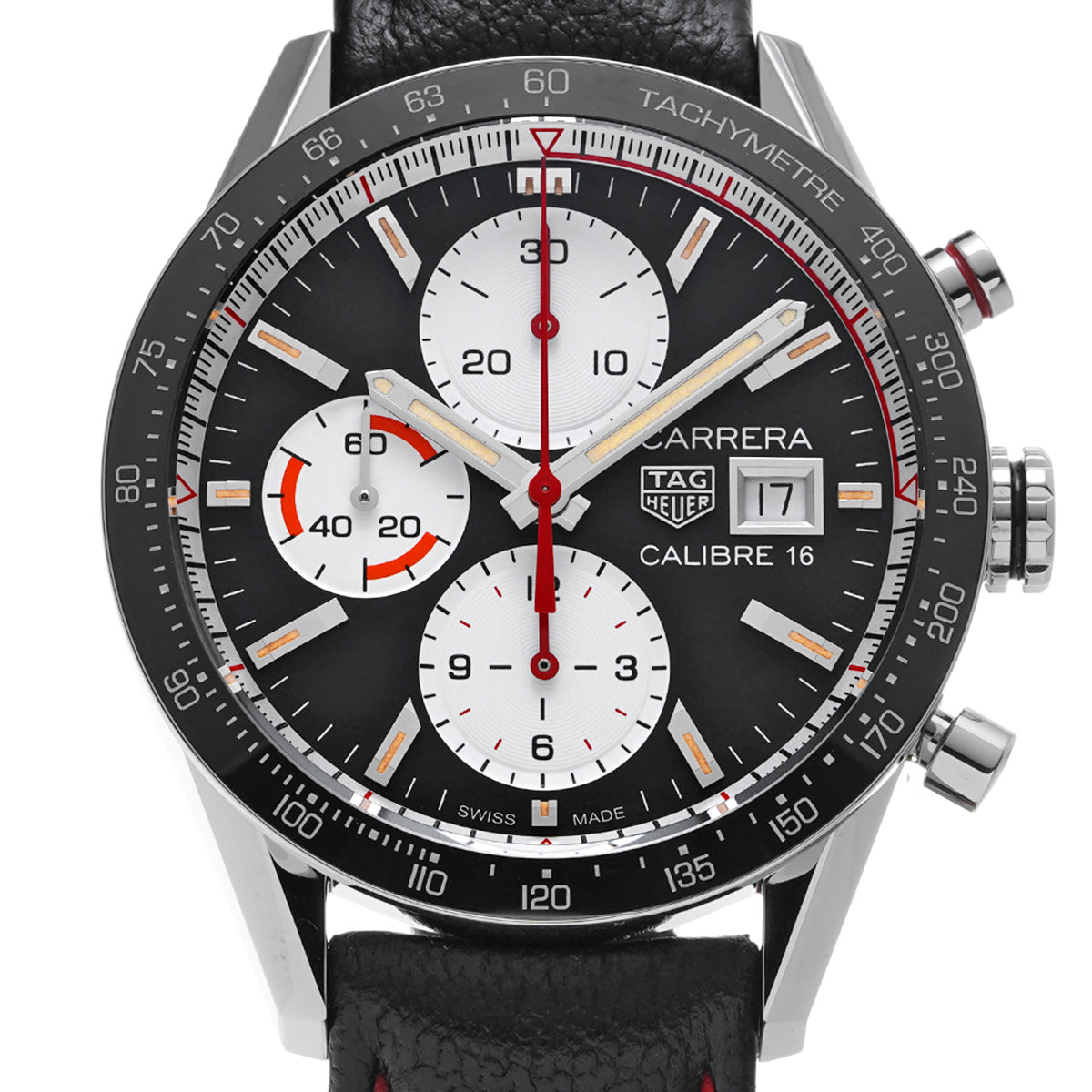 CARRERA Calibre 16 Chronograph CV201AP.FC6429 Black/White TAG HEUER Men's [Pre-Owned]