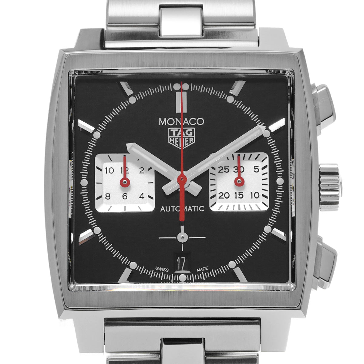 Monaco Calibre Heuer 02 Chronograph CBL2113.BA0644 Black/Silver TAG HEUER Mens [Pre-Owned]