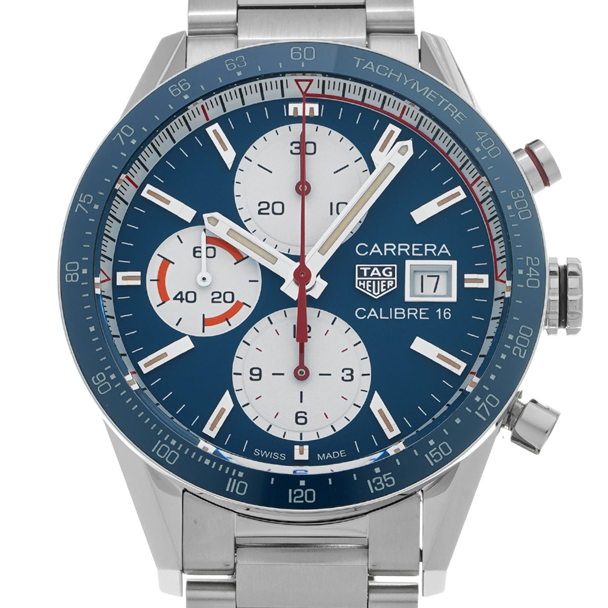 CARRERA Calibre 16 Chronograph CV201AR.BA0715 Blue/White TAG HEUER Men's [Pre-Owned]