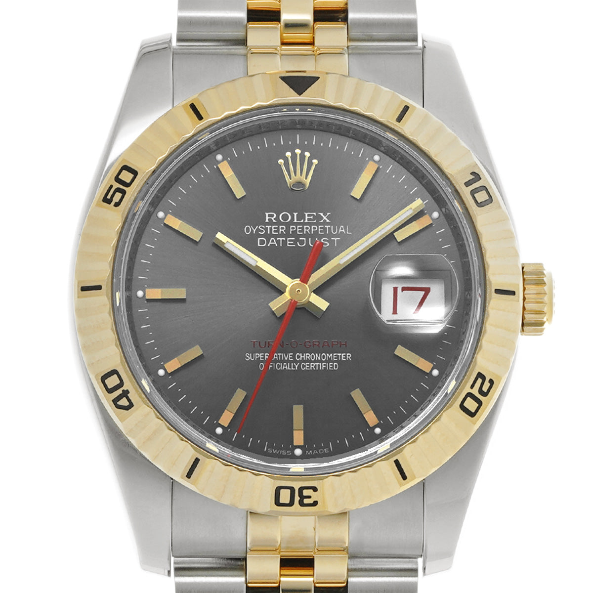 116263 DATE JUST TURNOGRAPH F (circa 2004) Gray ROLEX Men's [Pre-Owned].
