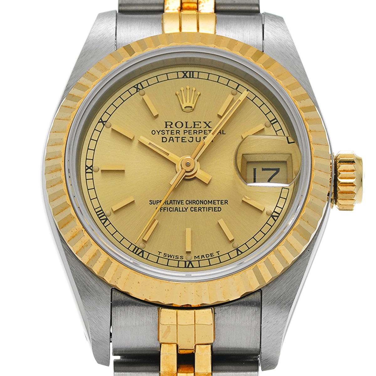 DATE JUST 69173 L (manufactured circa 1989) Champagne ROLEX Ladies [Pre-Owned].