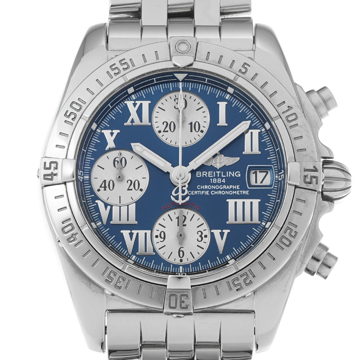 Chrono Cockpit A152C78PA Blue/Silver BREITLING Men's [Pre-Owned].