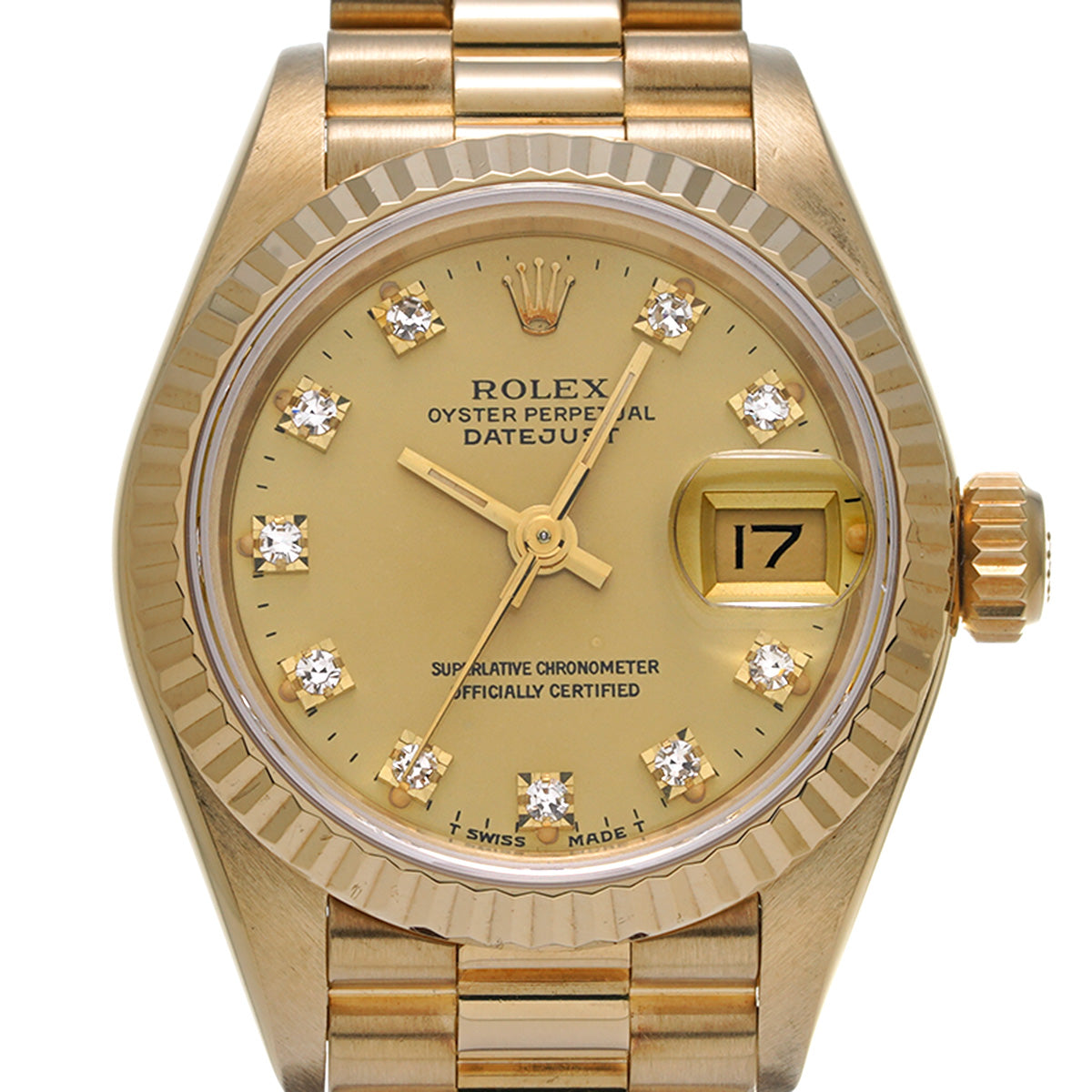 DATE JUST 69178G 91st (manufactured circa 1986) Champagne/Diamond ROLEX Ladies [Pre-Owned].