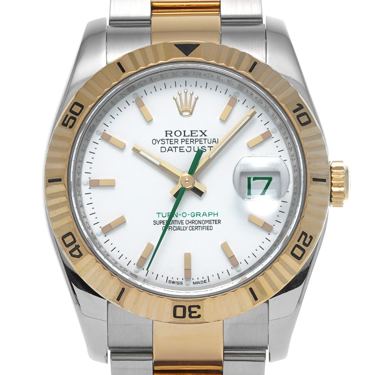 DATE JUST TURNOGRAPH 116263 F (manufactured circa 2004) White ROLEX Men's [Pre-Owned].