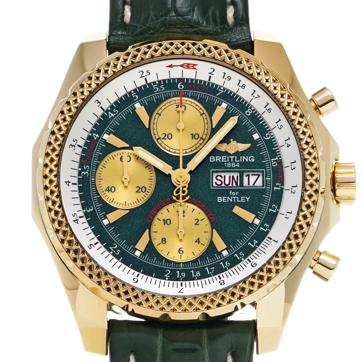 Bentley GT K13362 Green/Gold BREITLING Men's [Pre-Owned].