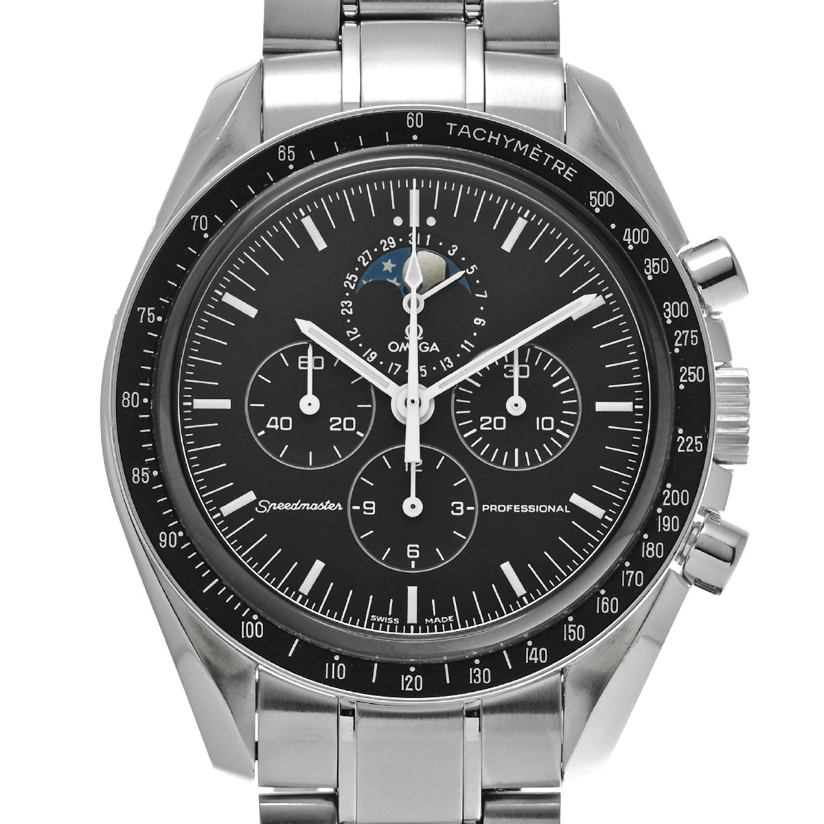 Speedmaster Moon Watch Moonphase 3576.50 Black OMEGA Men's [Pre-Owned].