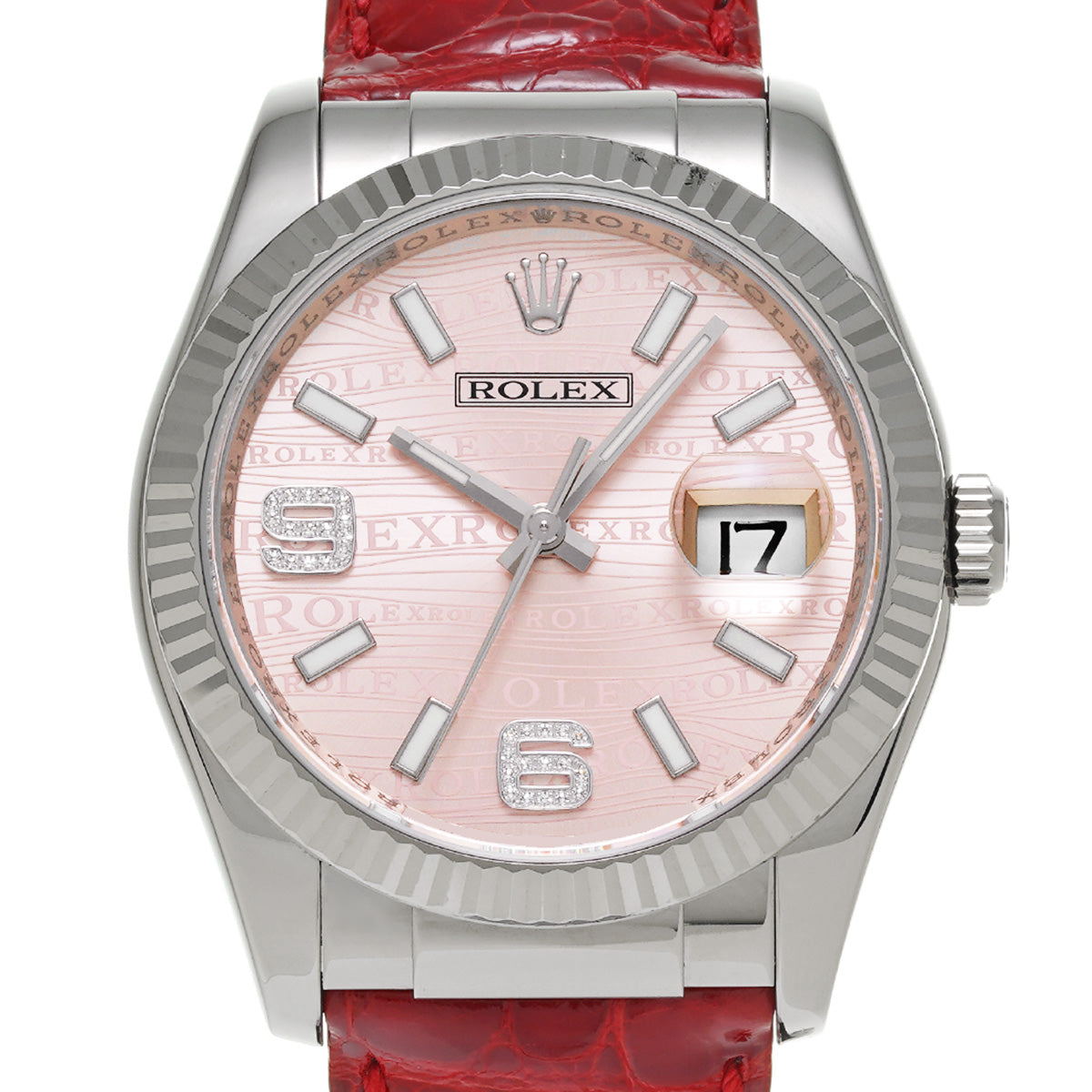 DATE JUST 36 116139 Z (manufactured circa 2006) Pink Wave/Diamond ROLEX Men's [Pre-Owned].