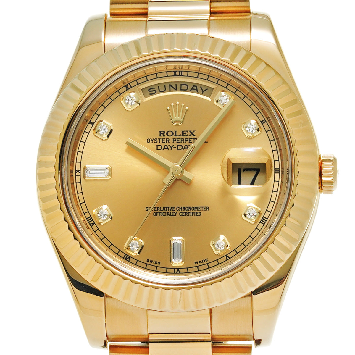 Day-Date II 218238A Random Serial Champagne/Diamond ROLEX Men's [Pre-Owned].