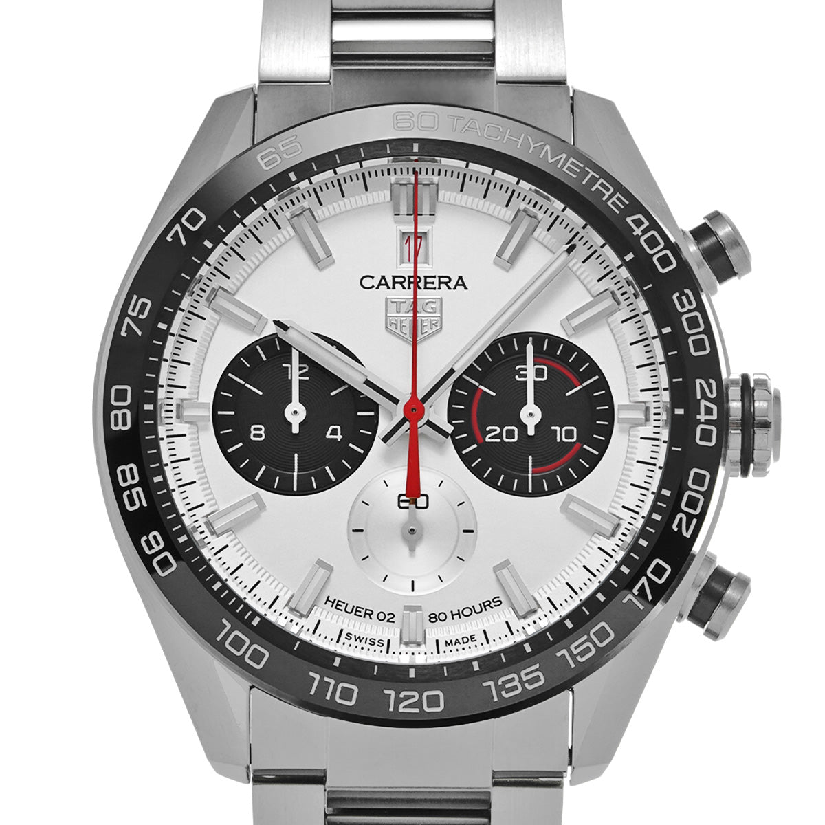 CARRERA CALIBRE HEUER 02 Sport Chronograph 160th CBN2A1D.BA0643 Silver/Black TAG HEUER Men's [Pre-Owned].