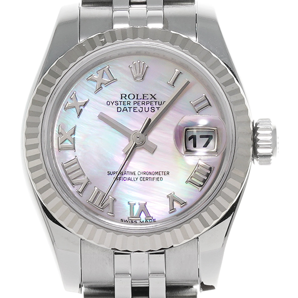 DATE JUST 179174NR M (manufactured around 2008) White MOP ROLEX Ladies [Pre-Owned].